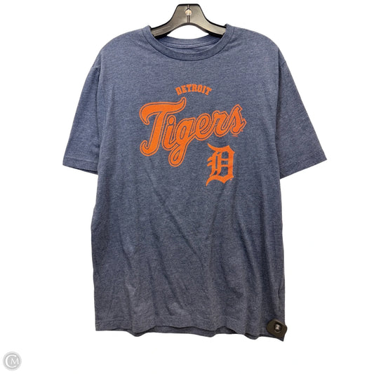 Athletic Top Short Sleeve By Genuine Merchandise In Blue & Orange, Size: L