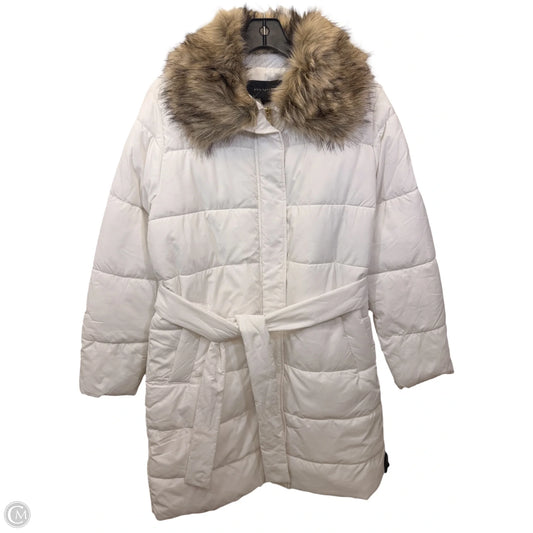 Coat Puffer & Quilted By Ann Taylor In White, Size: S
