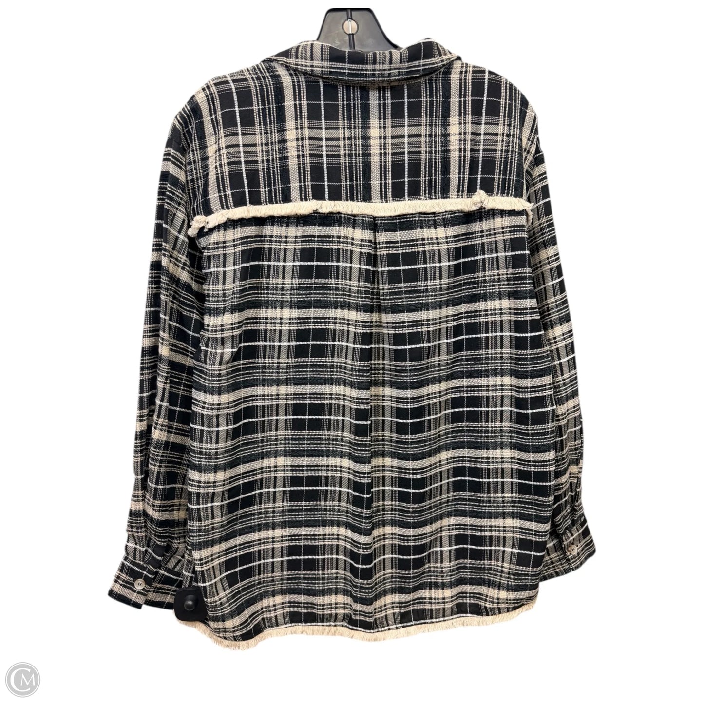 Top Long Sleeve By Doe & Rae In Plaid Pattern, Size: S