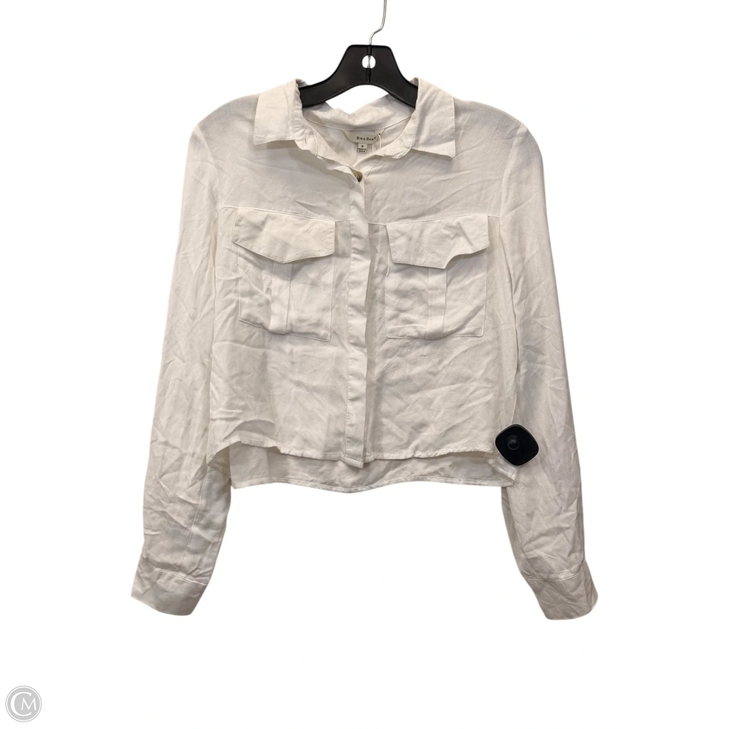 Top Long Sleeve By Sim & Sam In White, Size: S