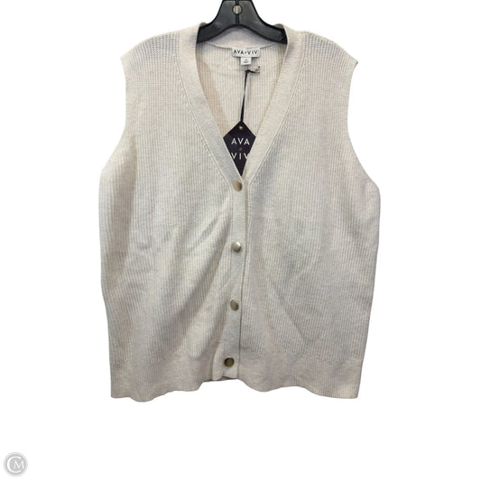 Vest Sweater By Ava & Viv In Cream, Size: 2x
