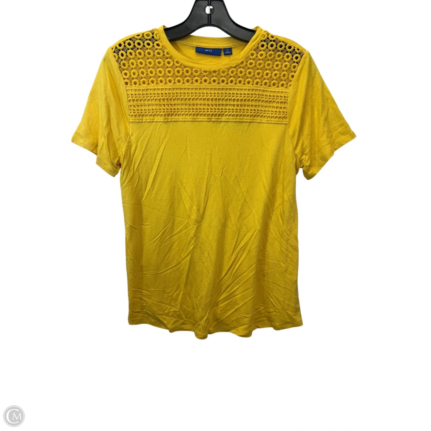 Top Short Sleeve By Apt 9 In Yellow, Size: S