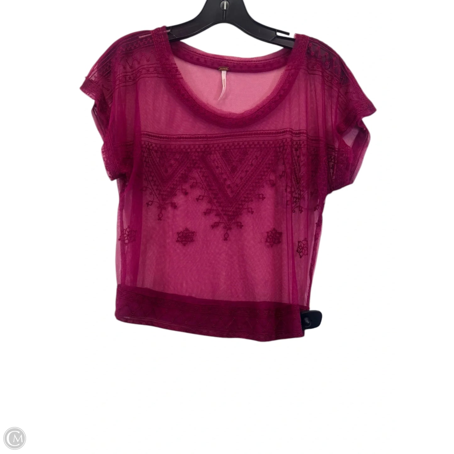 Top Short Sleeve By Free People In Pink, Size: S