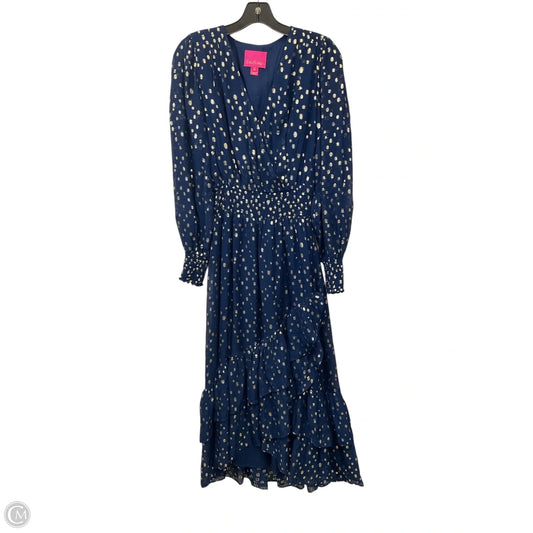 Dress Designer By Lilly Pulitzer In Blue & Gold, Size: S