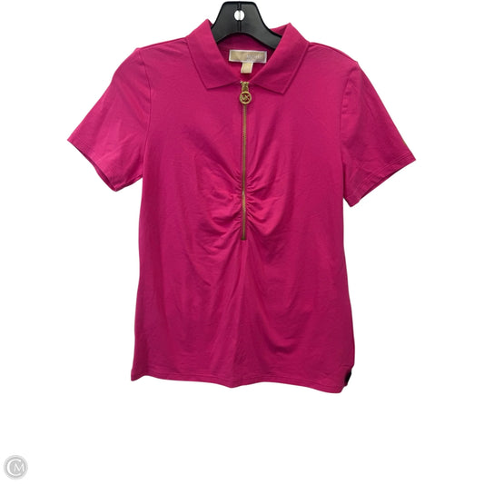 Top Short Sleeve By Michael By Michael Kors In Gold & Pink, Size: Xs