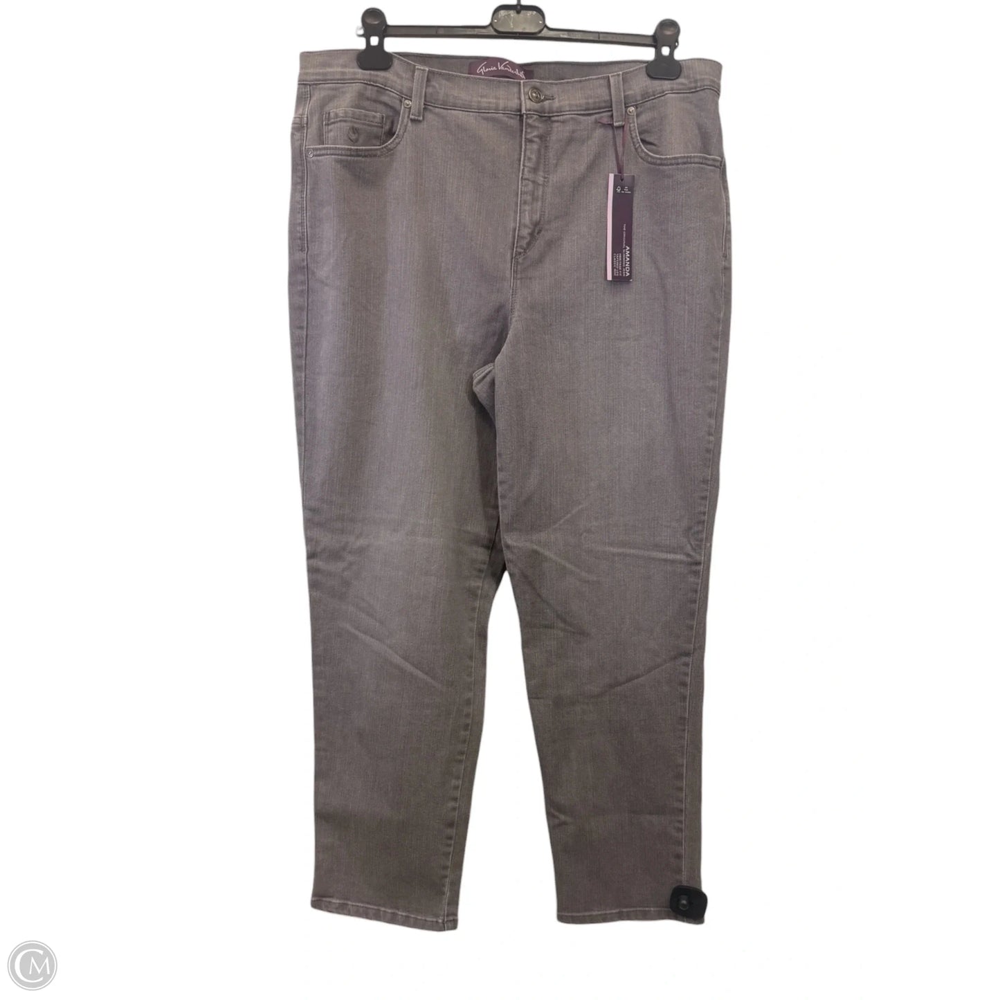 Jeans Straight By Gloria Vanderbilt In Grey Denim, Size: 16