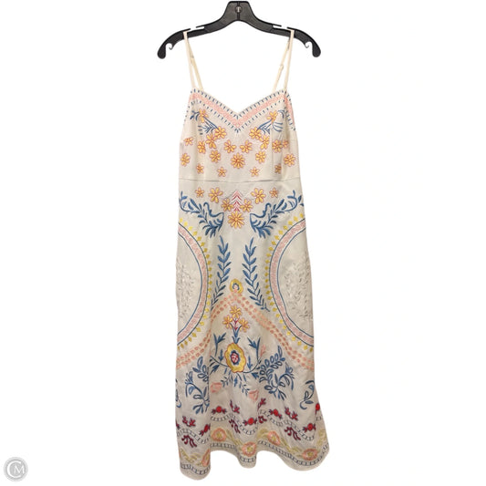 Dress Casual Maxi By Foxiedox In White & Yellow, Size: L
