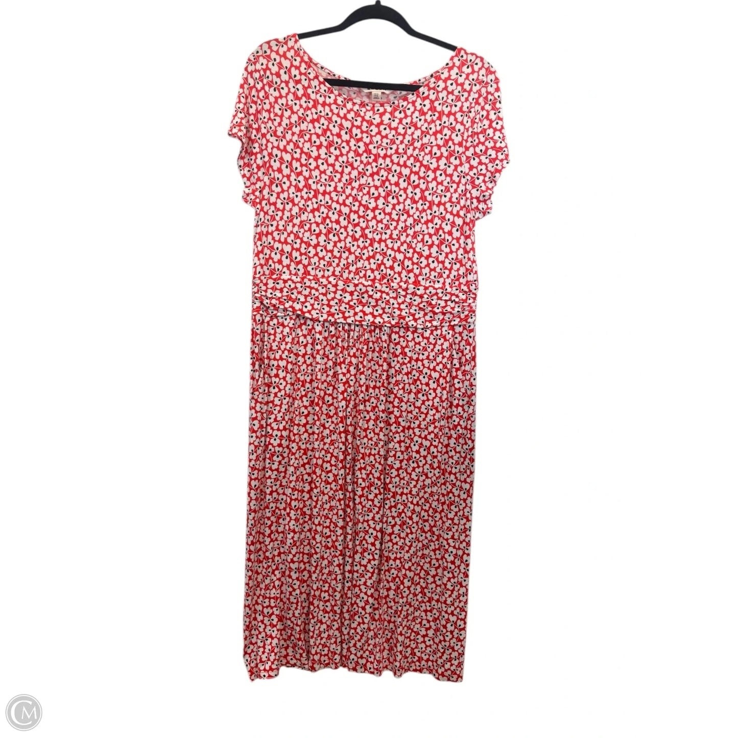 Dress Casual Midi By Boden In Black & Red, Size: L