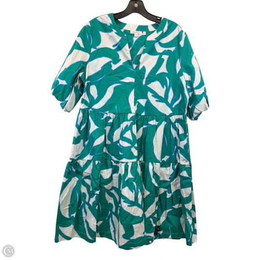 Dress Casual Midi By Chicos In Green & White, Size: M