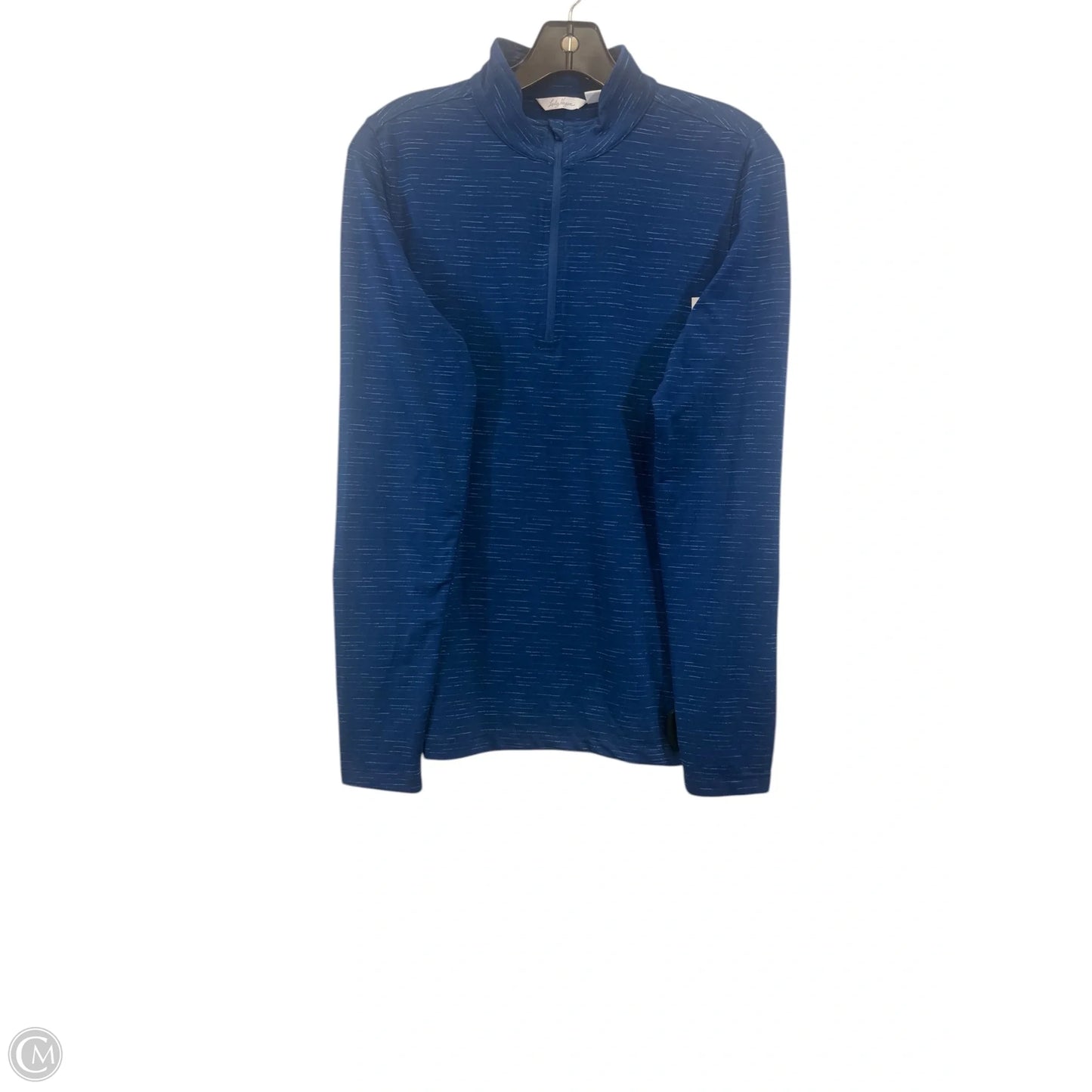 Athletic Top Long Sleeve Collar By Lady Hagen In Navy, Size: M