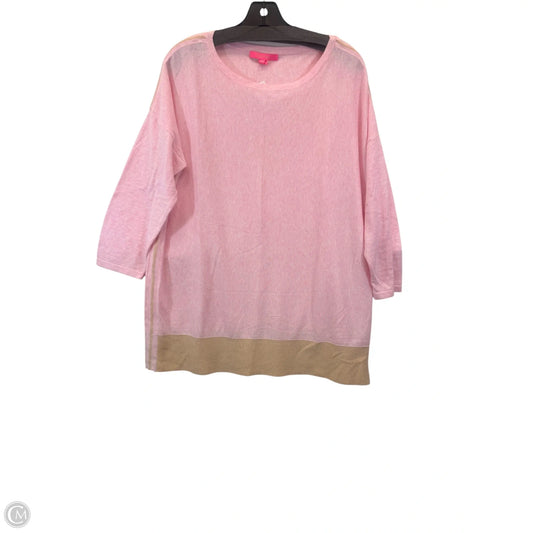 Top 3/4 Sleeve Designer By Lilly Pulitzer In Pink, Size: Xl