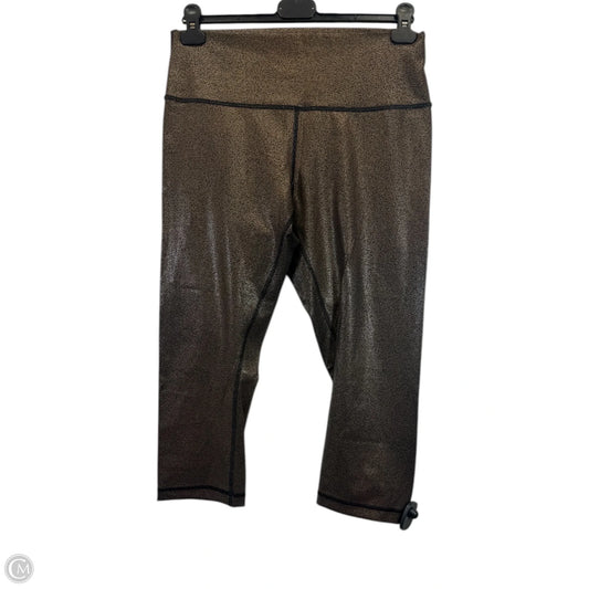 Athletic Leggings Capris By Lululemon In Black & Gold, Size: 12