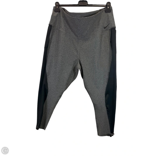 Athletic Leggings By Nike In Black & Grey, Size: 2x