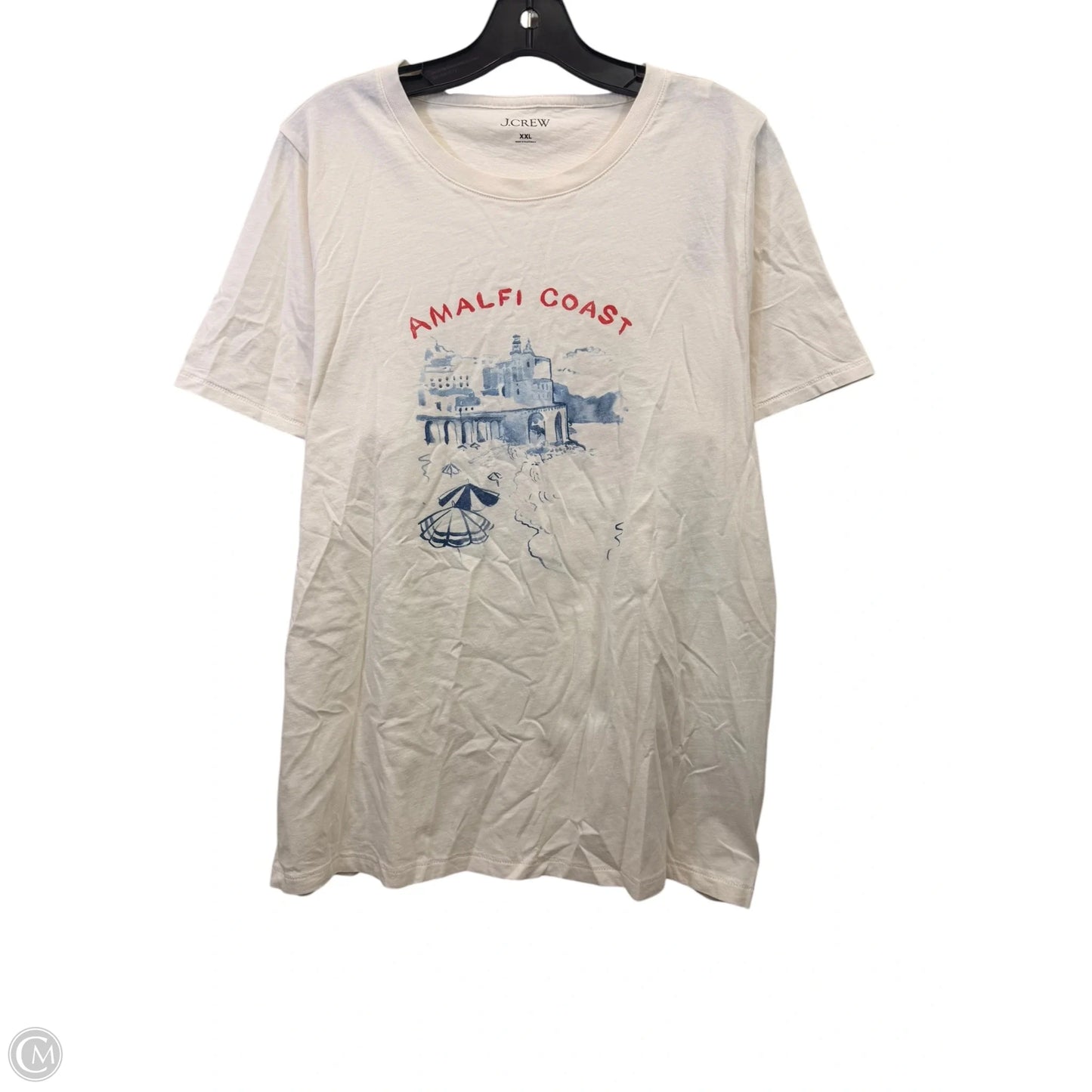 Top Short Sleeve Basic By J. Crew In Blue & White, Size: Xxl