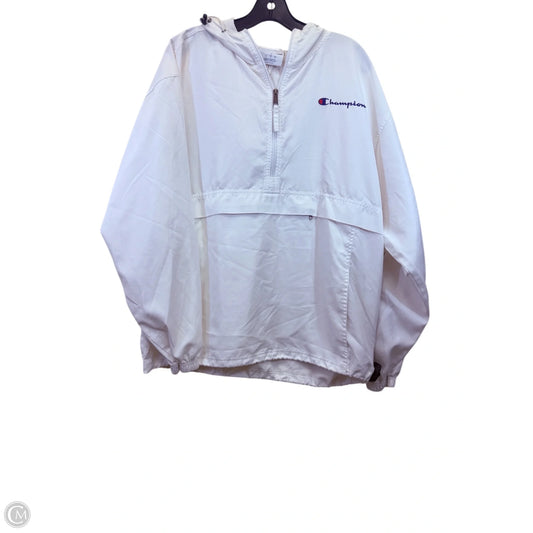 Athletic Sweatshirt Hoodie By Champion In White, Size: L