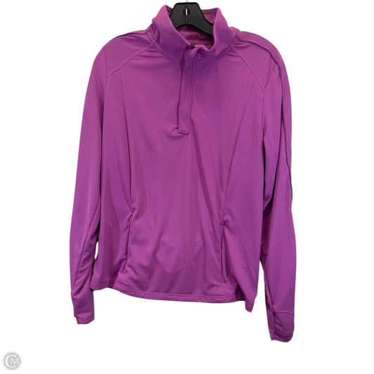 Athletic Top Long Sleeve Collar By Mondetta In Purple, Size: L
