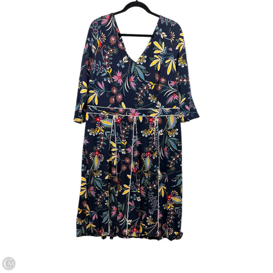 Dress Casual Maxi By Boden In Green & Yellow, Size: Xl