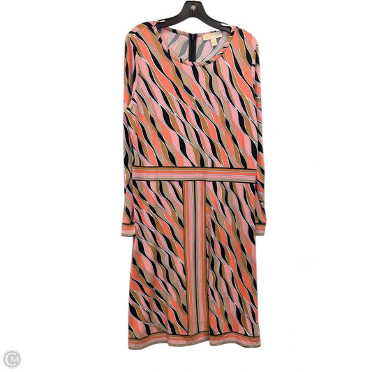 Dress Casual Midi By Michael By Michael Kors In Black & Pink, Size: Xl
