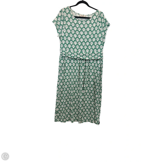 Dress Casual Midi By Boden In Green & White, Size: Xl
