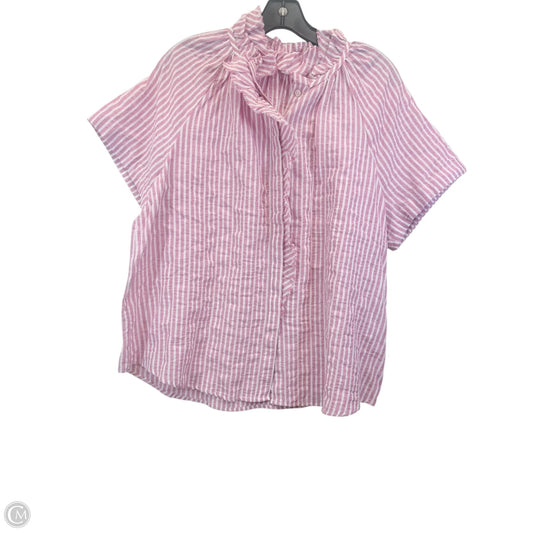 Top Short Sleeve By Chicos In Striped Pattern, Size: Xl