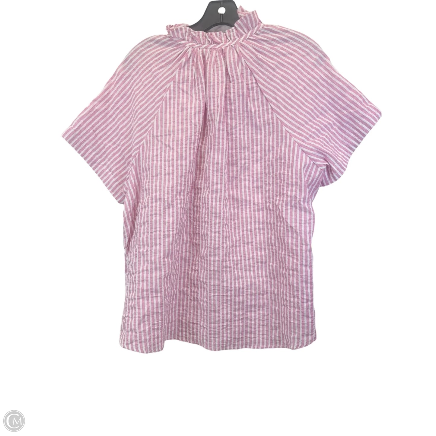 Top Short Sleeve By Chicos In Striped Pattern, Size: Xl