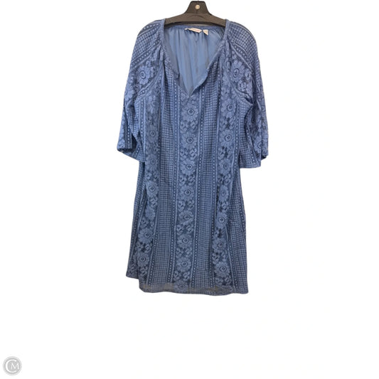 Dress Casual Midi By Isaac Mizrahi Live Qvc In Blue, Size: 1x