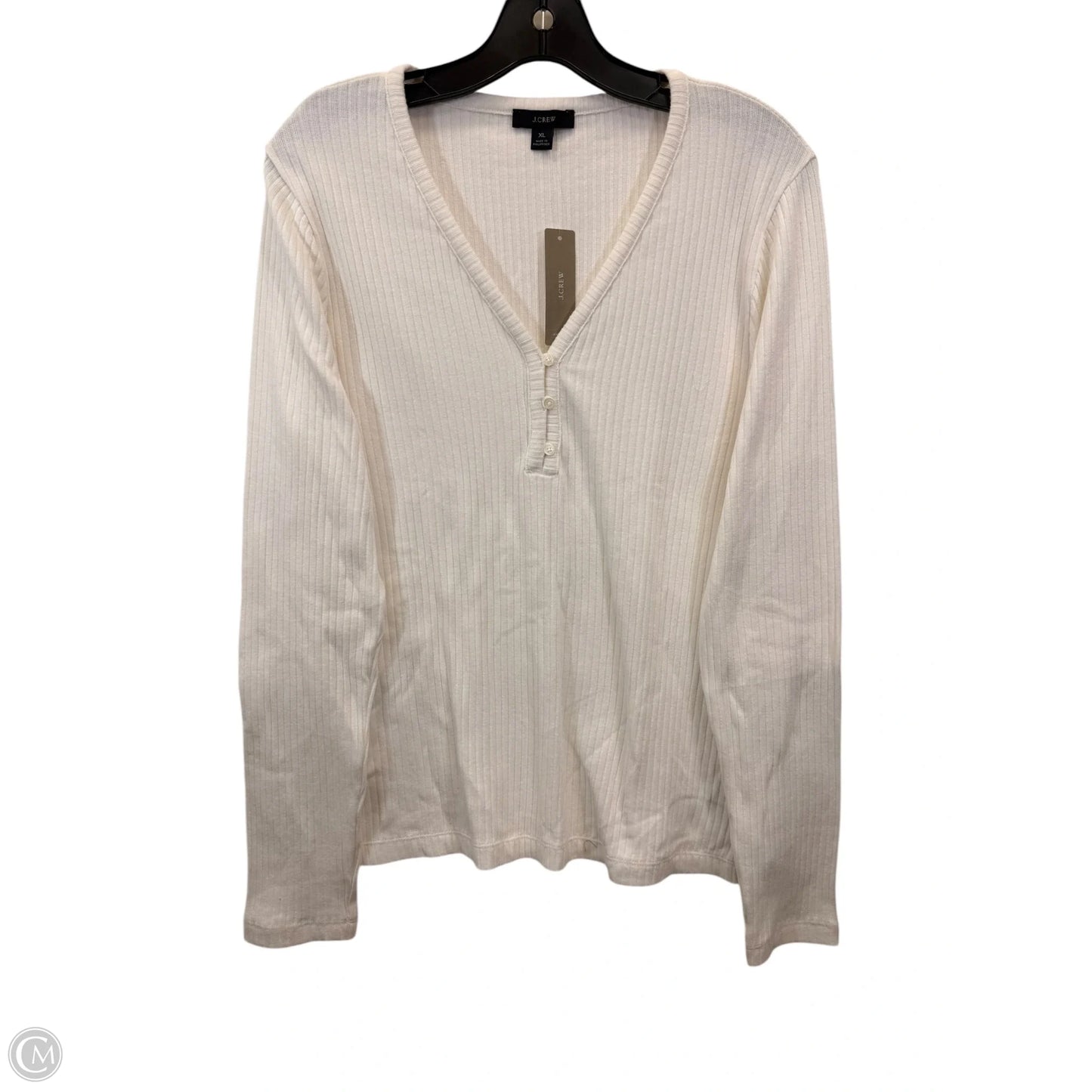 Top Long Sleeve By J. Crew In Cream, Size: Xl