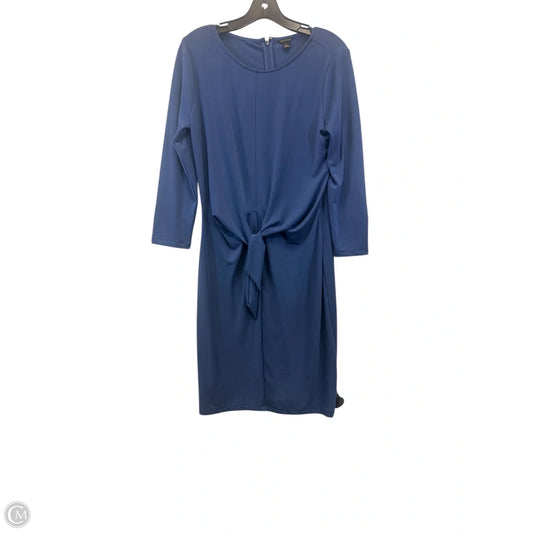 Dress Casual Midi By Ann Taylor In Blue, Size: M