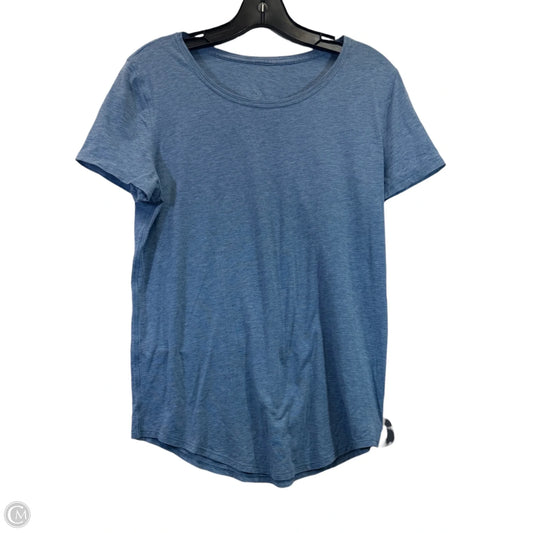 Athletic Top Short Sleeve By Lululemon In Blue, Size: S