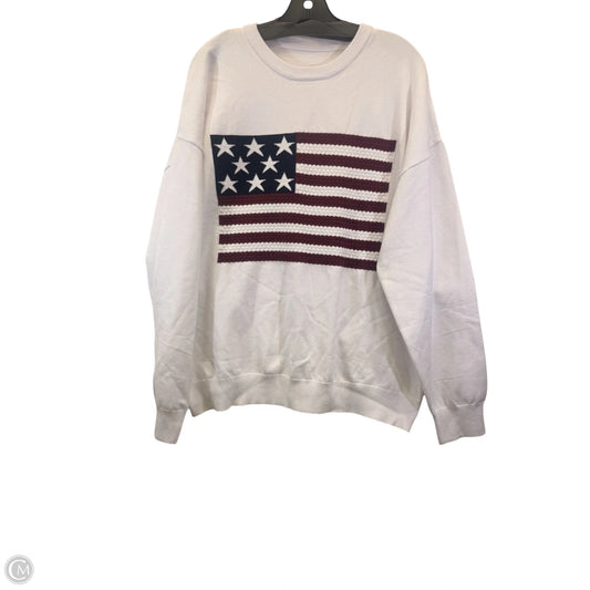 Sweatshirt Crewneck  In Blue & Red & White, Size: Xxl