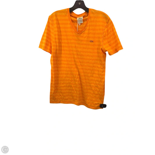 Top Short Sleeve By Lacoste In Yellow, Size: S