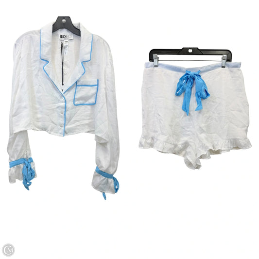 Swimwear Cover-up By Beach Riot In Blue & White, Size: Xl