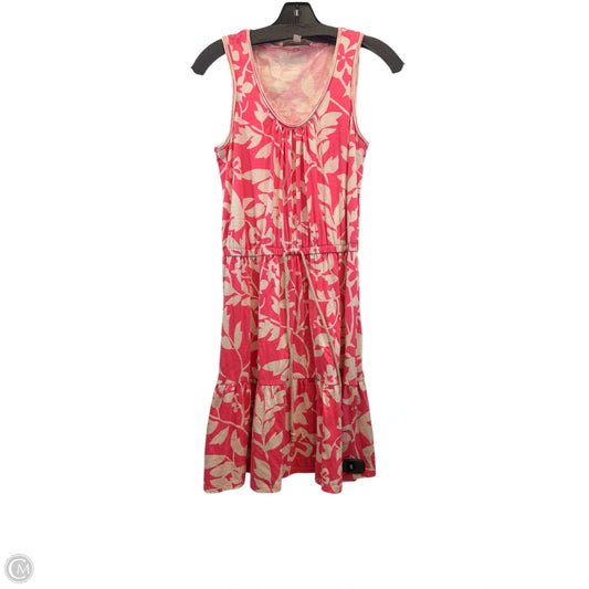 Dress Casual Midi By Loft In Cream & Pink, Size: Xs