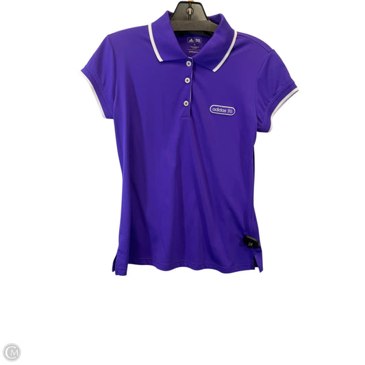 Athletic Top Short Sleeve By Adidas In Purple, Size: S