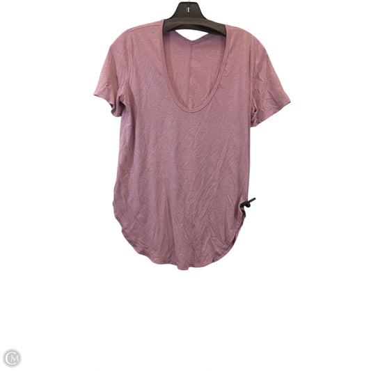 Athletic Top Short Sleeve By Lululemon In Purple, Size: Xs