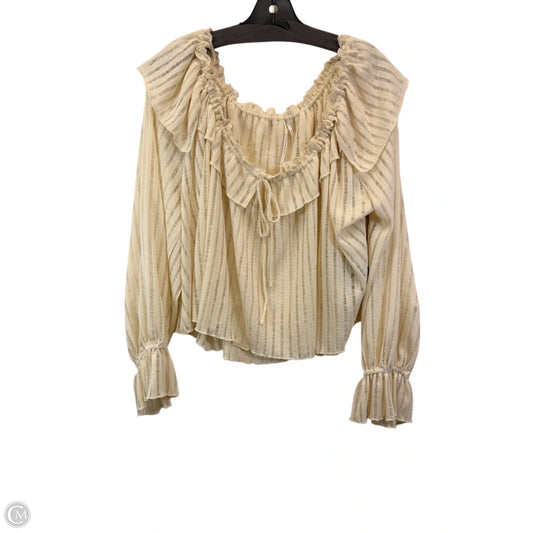 Top Long Sleeve By Anthropologie In Cream, Size: M
