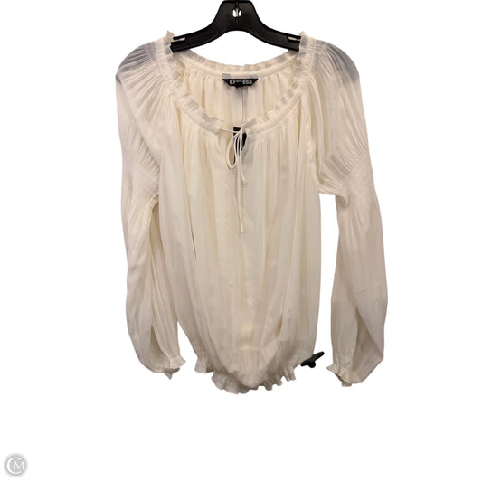 Top Long Sleeve By Express In Cream, Size: Xs