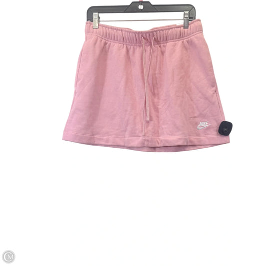Athletic Skirt By Nike In Pink & White, Size: M