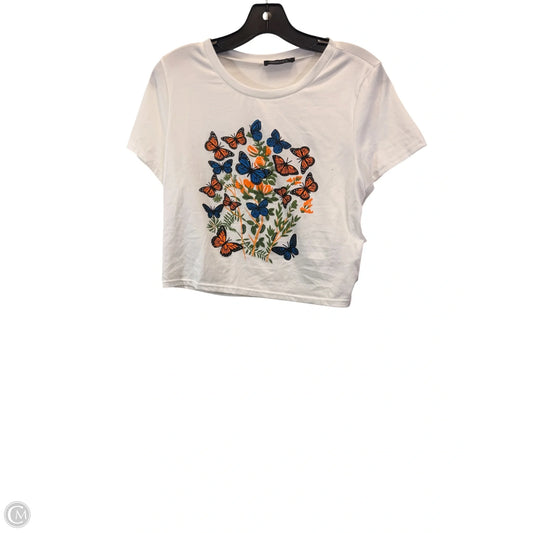 Top Short Sleeve By Santory In White, Size: L