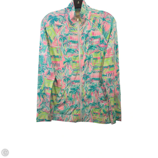 Top Long Sleeve Designer By Lilly Pulitzer In Green & Pink, Size: S