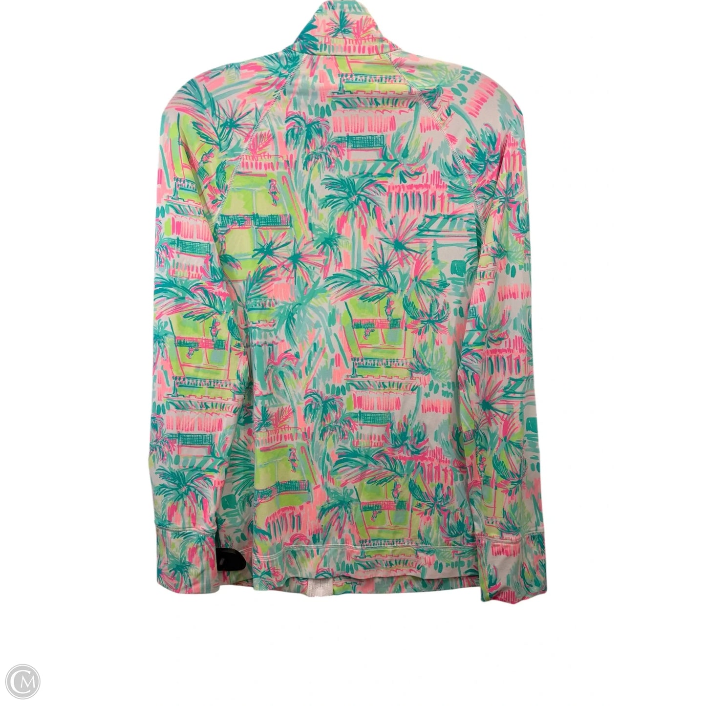 Top Long Sleeve Designer By Lilly Pulitzer In Green & Pink, Size: S