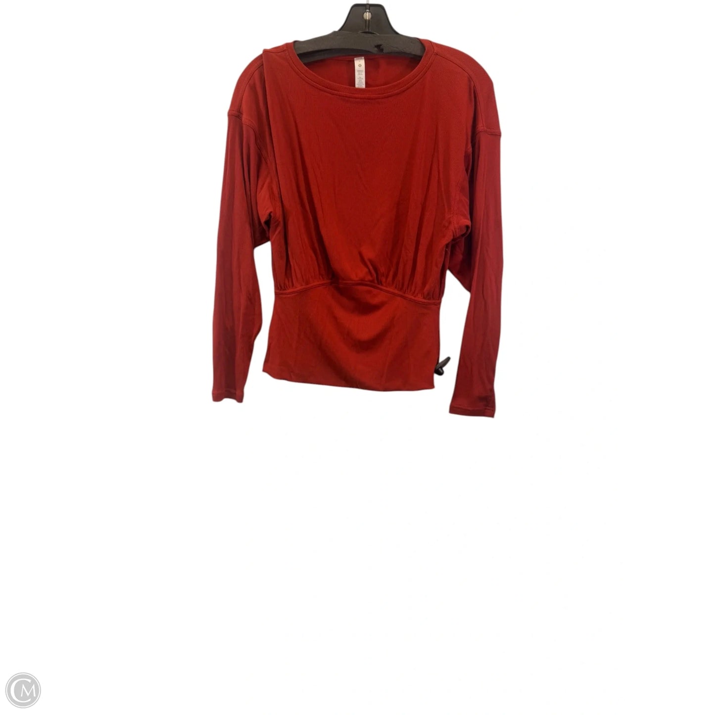 Athletic Top Long Sleeve Crewneck By Lululemon In Orange, Size: 6