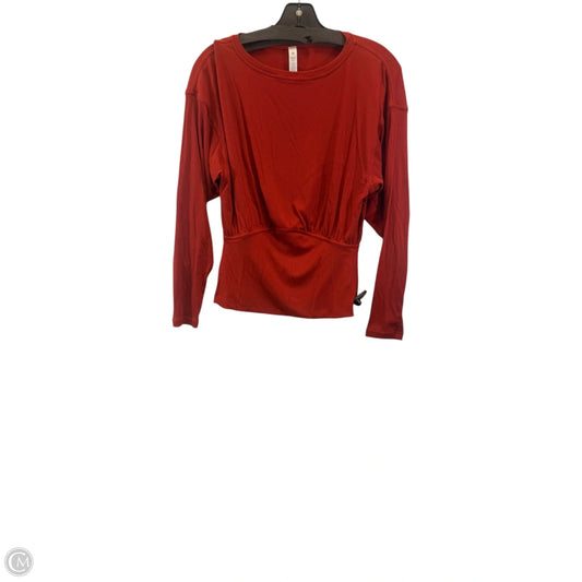 Athletic Top Long Sleeve Crewneck By Lululemon In Orange, Size: 6