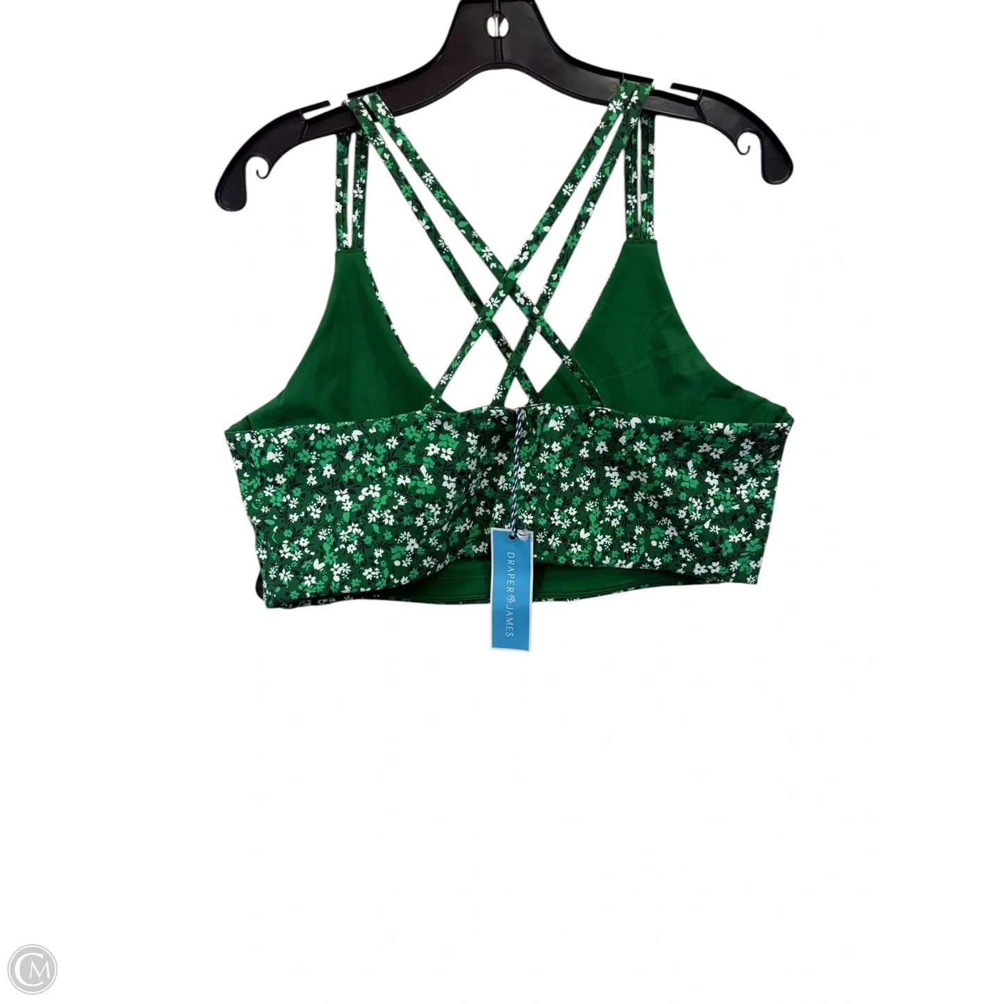 Athletic Bra By Draper James In Green & White, Size: Xxl