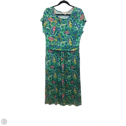 Dress Casual Midi By Boden In Blue & Green, Size: Xl