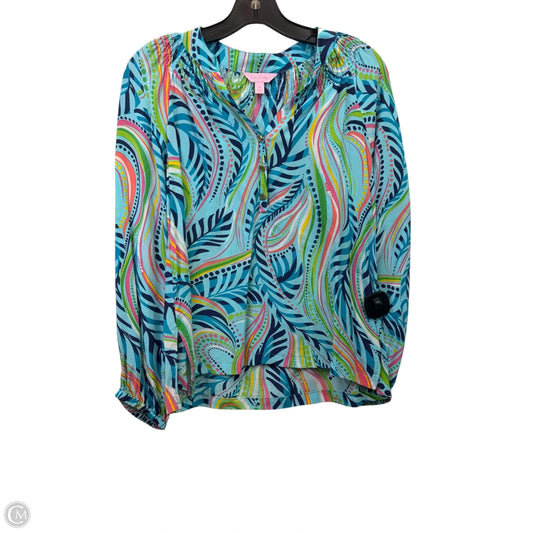 Top Long Sleeve Designer By Lilly Pulitzer In Blue & Green, Size: Xs