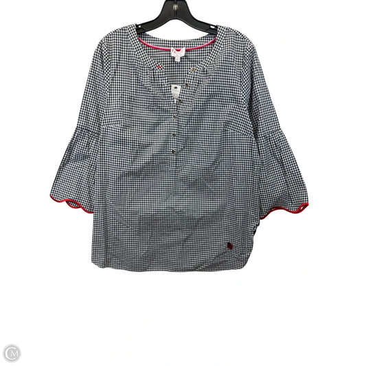 Top 3/4 Sleeve By Talbots In Checkered Pattern, Size: M