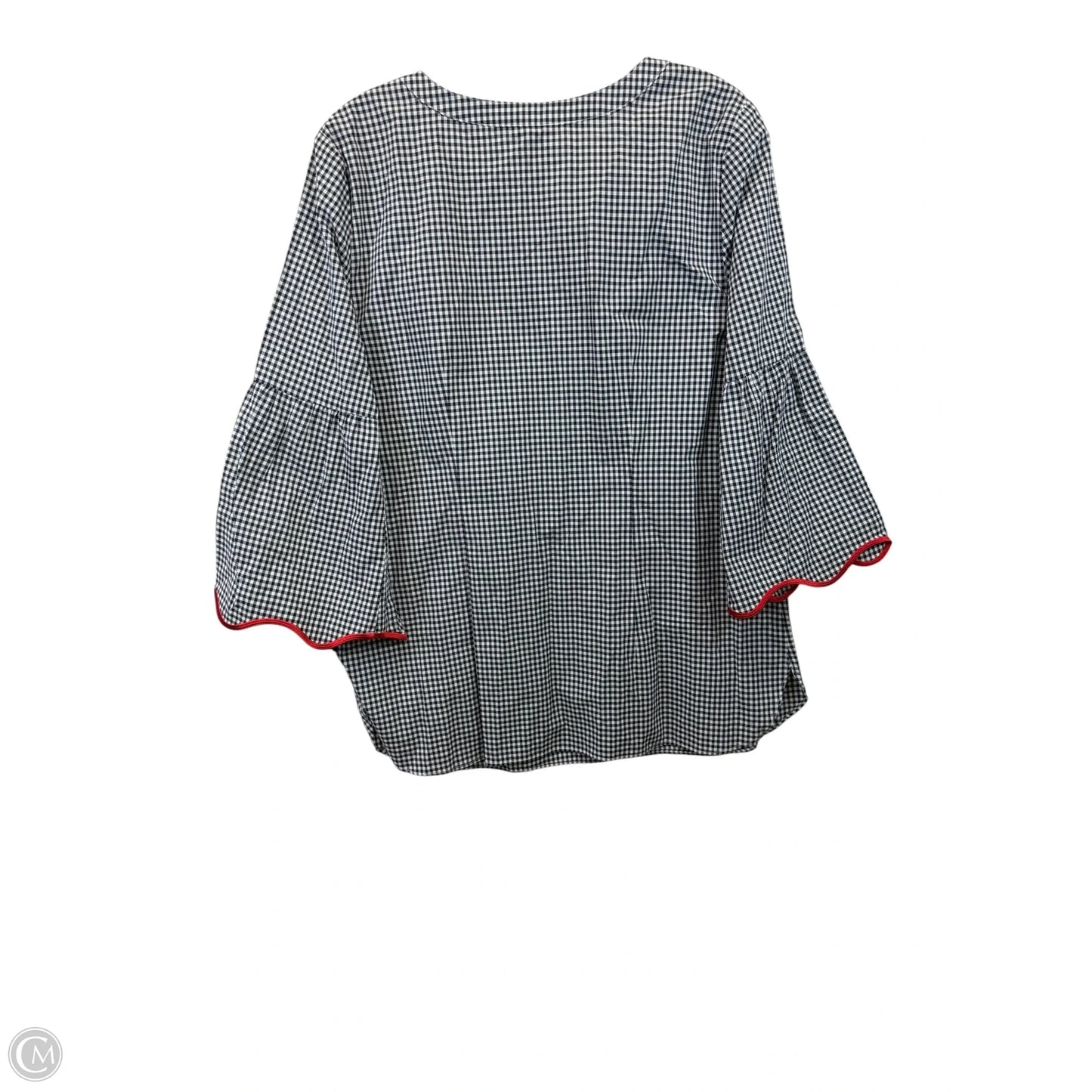 Top 3/4 Sleeve By Talbots In Checkered Pattern, Size: M