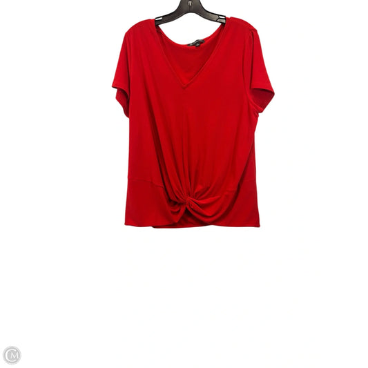 Top Short Sleeve By International Concepts In Red, Size: 1x