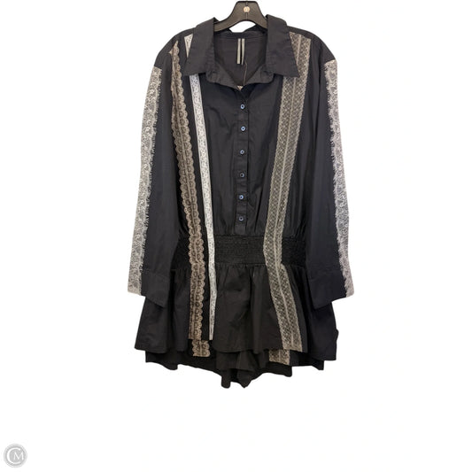 Dress Casual Short By Anthropologie In Black & Grey, Size: L